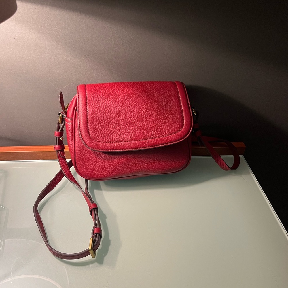 J. Crew Signet Flap Crossbody Bag in Red - Picture 1 of 7